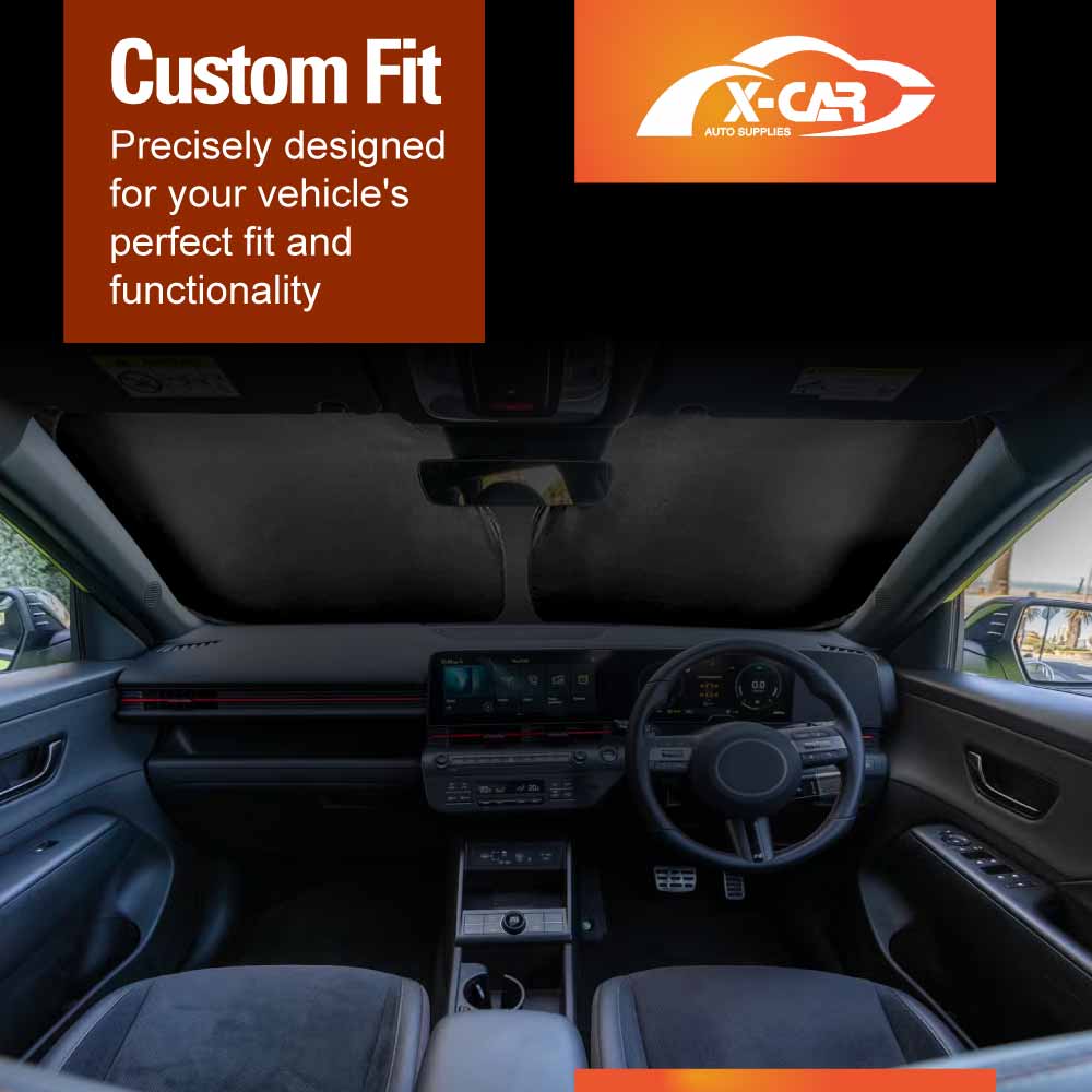 WindScreen Sun Shade for Hyundai Kona 2023-2025 Blocks UV Rays Foldable Custom Wind Screen Sun Visor Protector