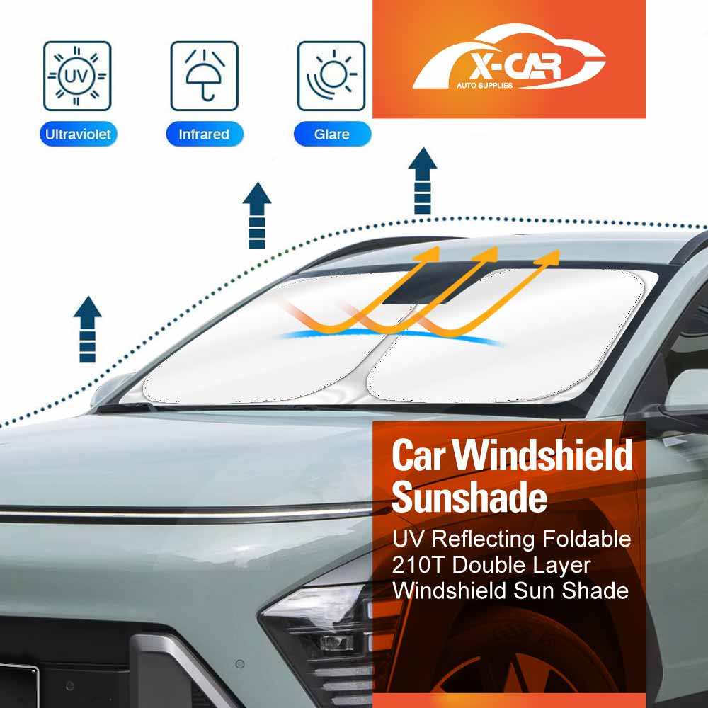 WindScreen Sun Shade for Hyundai Kona 2023-2025 Blocks UV Rays Foldable Custom Wind Screen Sun Visor Protector