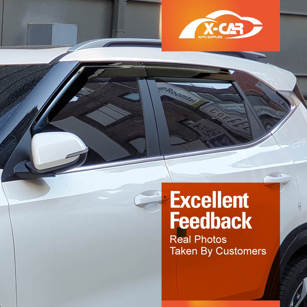 Weathershields for Kia Seltos 2019-Onwards Car Weather Shields Wind Deflectors Window Sun Visor 4-Piece Set