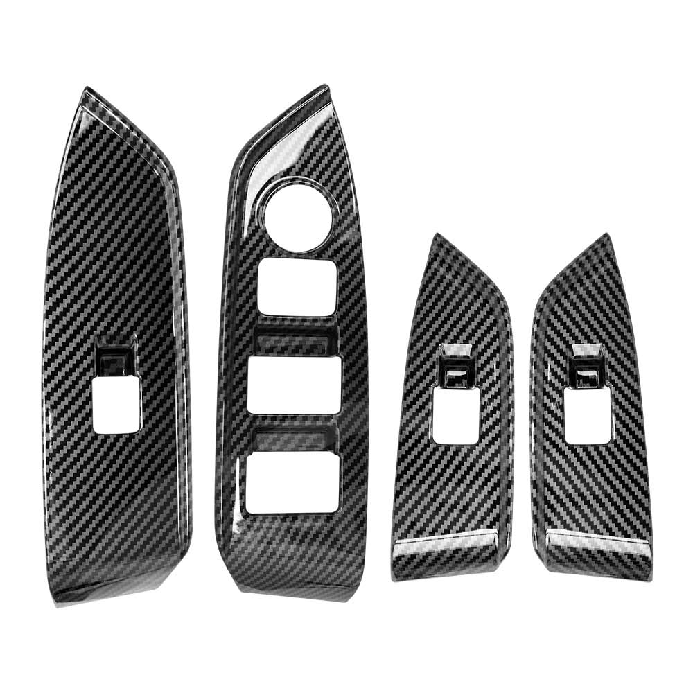 Power Window Control Switch Panel Trim Decor Cover Protector for Mazda CX-8 CX8 2018-2024 Carbon Fibre Style