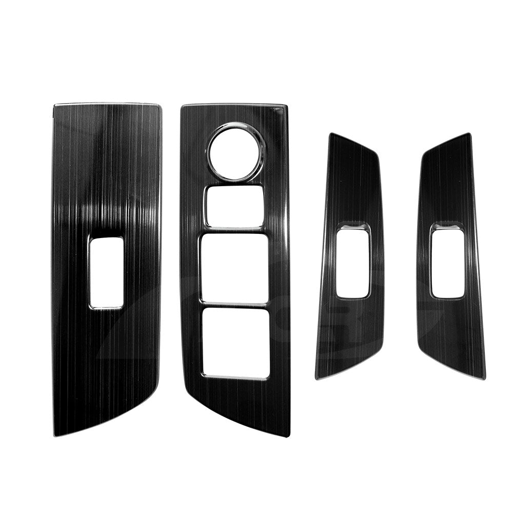 Power Window Control Switch Panel Trim Decor Cover Protector for Mazda CX-9 CX9 2016-2025 Stainless Steel Style