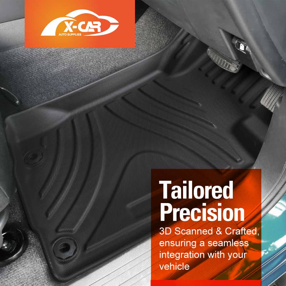 3D Car Floor Mats Tub Liner for Mitsubishi Triton MQ MR Dual Cab 2015-2024 Heavy Duty All-Weather Cargo Mats