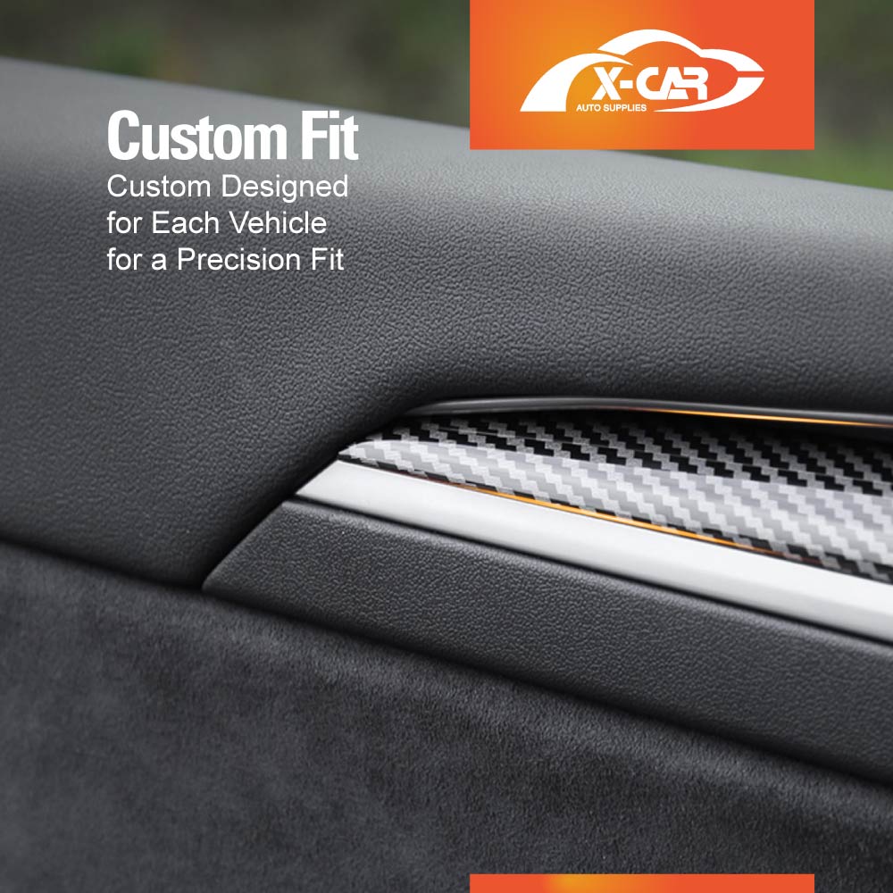 Tesla Model 3 2021-2023 and Model Y 2021-2025 Inner Front Door Cover Carbon Fiber Style Interior Accessories