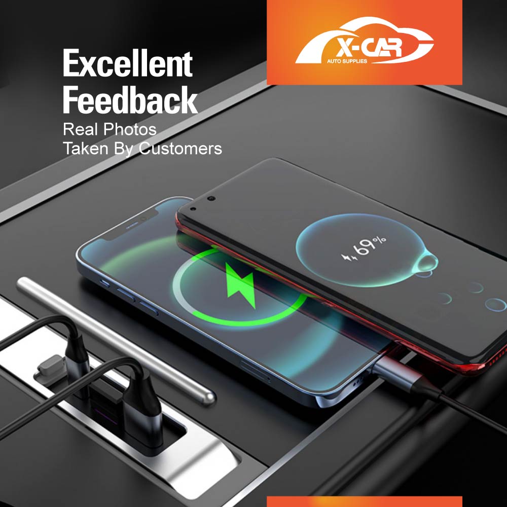 Tesla Model 3 2017-2023 and Model Y 2021-2025 USB Hub Type-C Fast Charging Adapter USB-C Docking Station Accessories