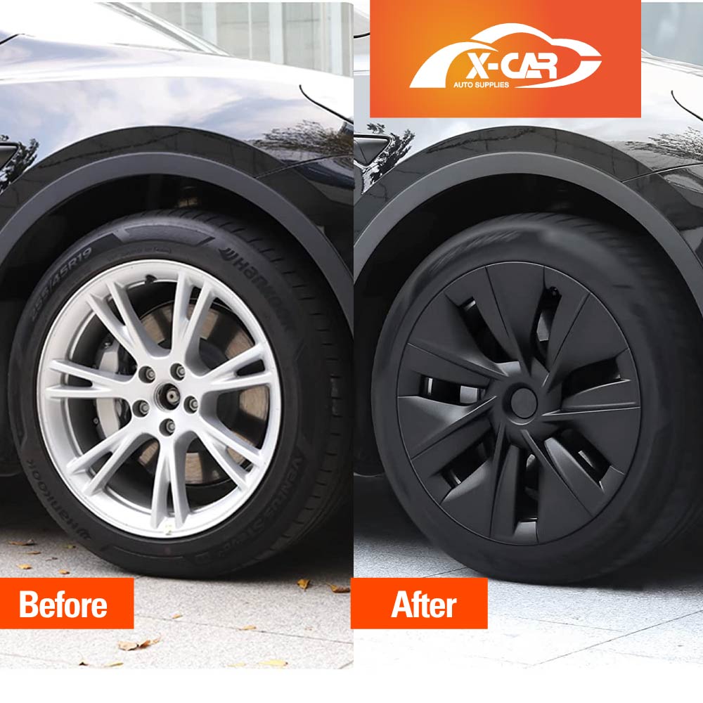 Tesla Model Y 2022-2025 Gemini Wheel Protector Cover Caps 19 Inch Rim Hubcap Replacement Hub Cap Matt Black