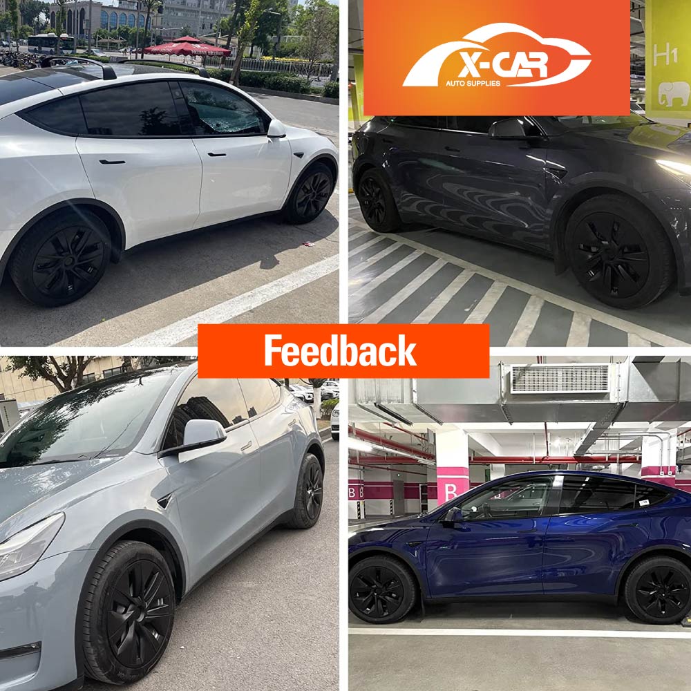 Tesla Model Y 2022-2025 Gemini Wheel Protector Cover Caps 19 Inch Rim Hubcap Replacement Hub Cap Matt Black