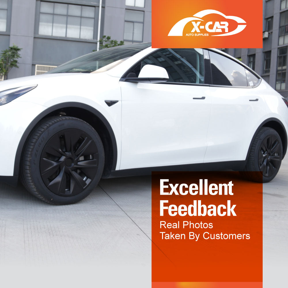 Tesla Model Y 2022-2025 Gemini Wheel Protector Cover Caps 19 Inch Rim Hubcap Replacement Hub Cap Matt Black
