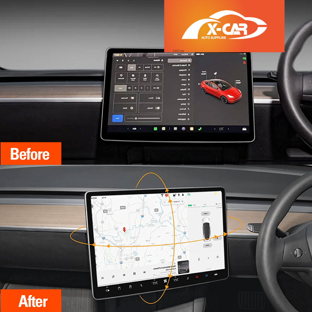 Tesla Model 3 2017-2023 and Model Y 2021-2025 Screen Rotate Swivel Mount Kit GPS Navigation Rotation Stand Holder Accessories