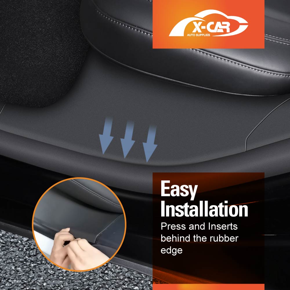 Tesla Model Y 2022-2025 Rear Door Sill Plate Protector Car Threshold Scuff Trim Covers Guards Accessories