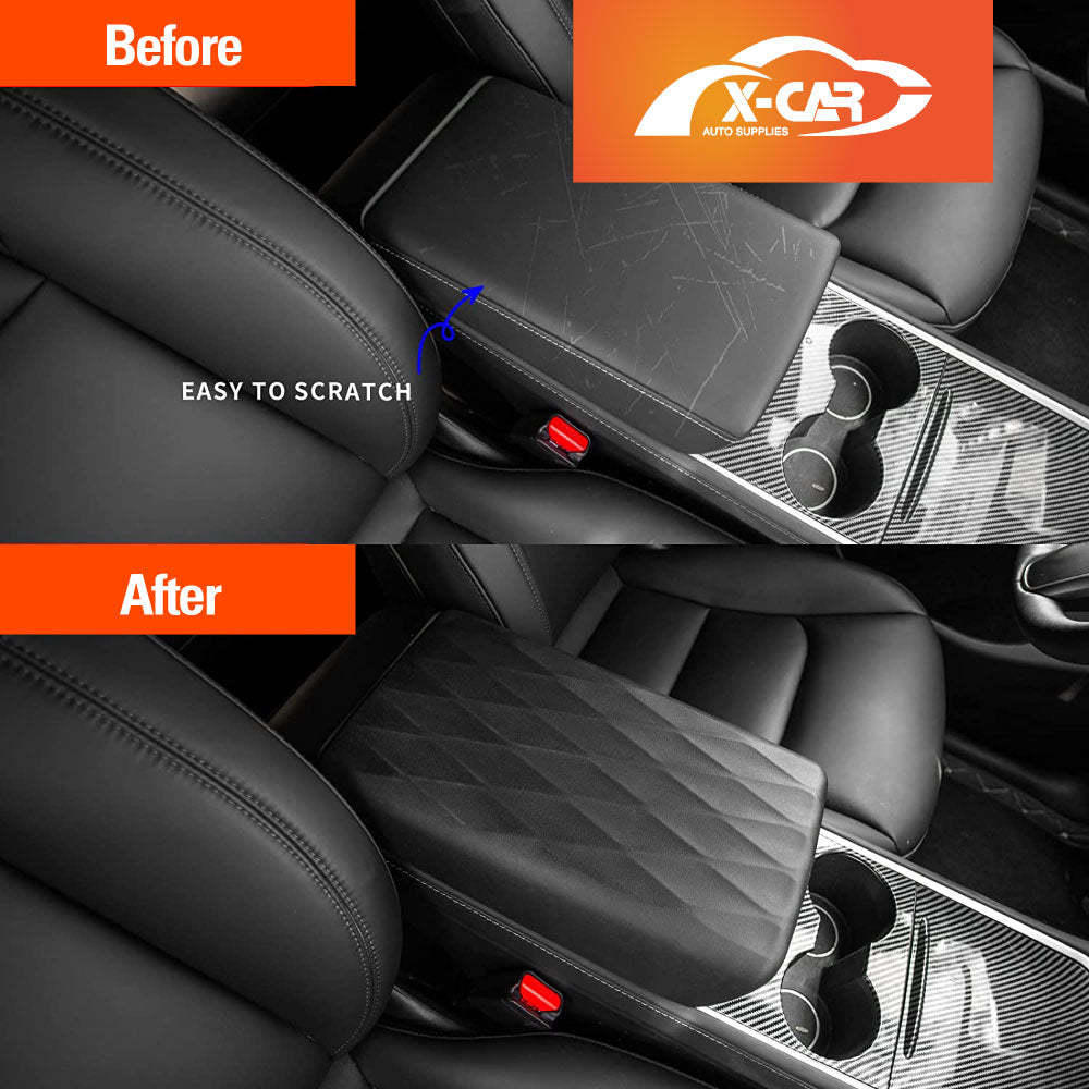 Tesla Model 3 2017-2023 and Model Y 2021-2025 Center Console TPE Armrest Pad Cover Interior Decoration Protector Accessories