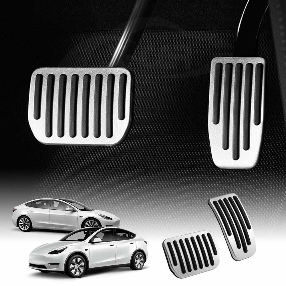 Tesla Model 3 2017-2023 and Model Y 2021-2025 Performance Foot Pedals Pads Cover Aluminum Non-Slip Anti-Slip Accelerator Brake