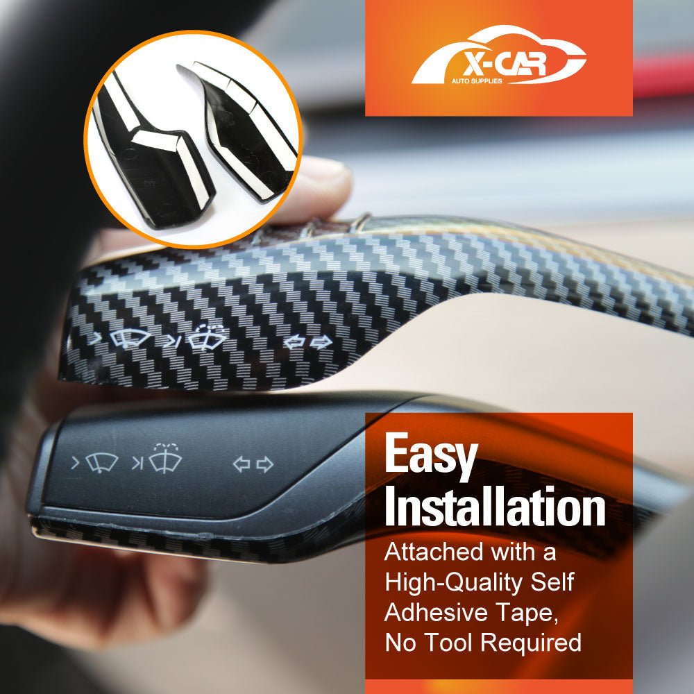 Tesla Model 3 2017-2023 and Model Y 2021-2025 Full Coverage Gear Shift and Steering Lever Cover Interior Carbon Fibre Style