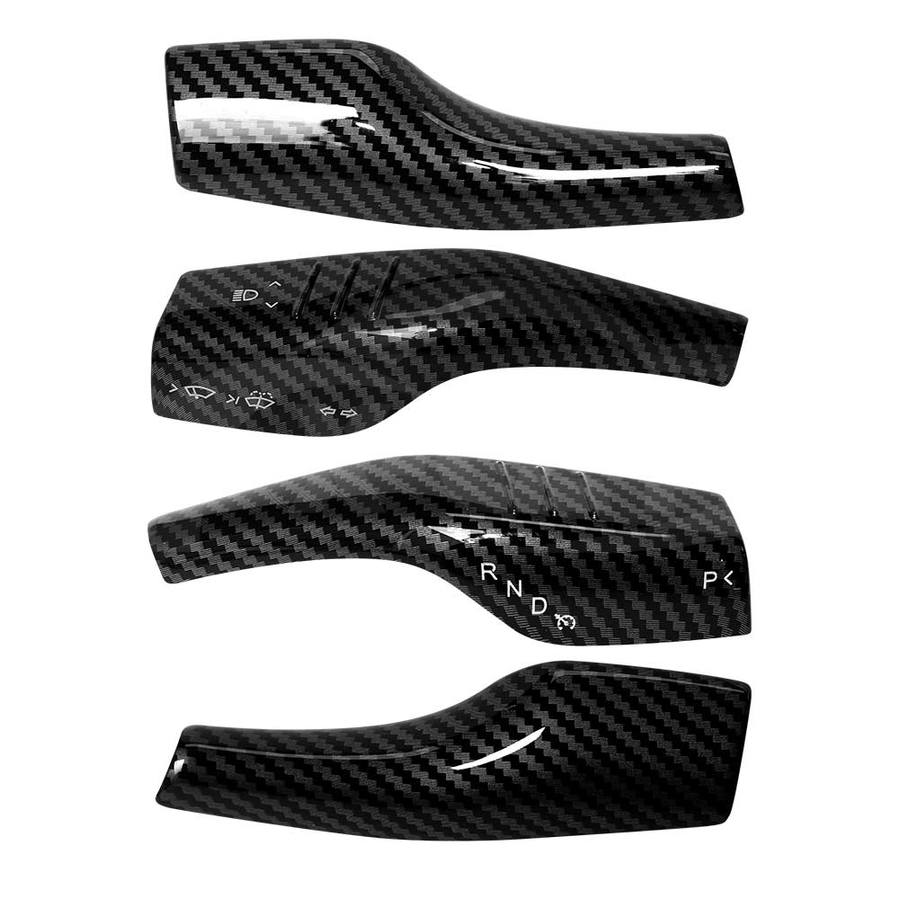 Tesla Model 3 2017-2023 and Model Y 2021-2025 Full Coverage Gear Shift and Steering Lever Cover Interior Carbon Fibre Style
