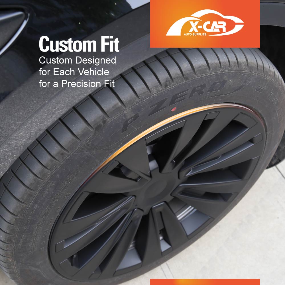 Tesla Model Y 2022-2025 Wheel Protector Cover Hub Caps 19 Inch Rim Hubcap X Plaid Matt Black Exterior Accessories (Set of 4)
