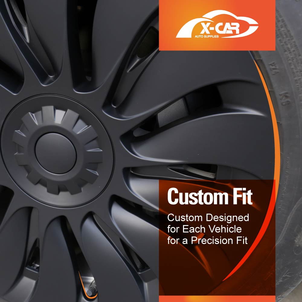 Tesla Model Y 2022-2025 Wheel Protector Cover Hub Caps 19 Inch Rim TURBINE-S Matt Black Exterior Accessories (Set of 4)