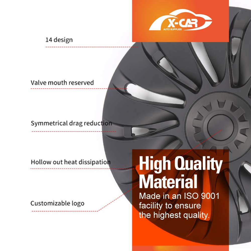 Tesla Model Y 2022-2025 Wheel Protector Cover Hub Caps 19 Inch Rim TURBINE-S Matt Black Exterior Accessories (Set of 4)