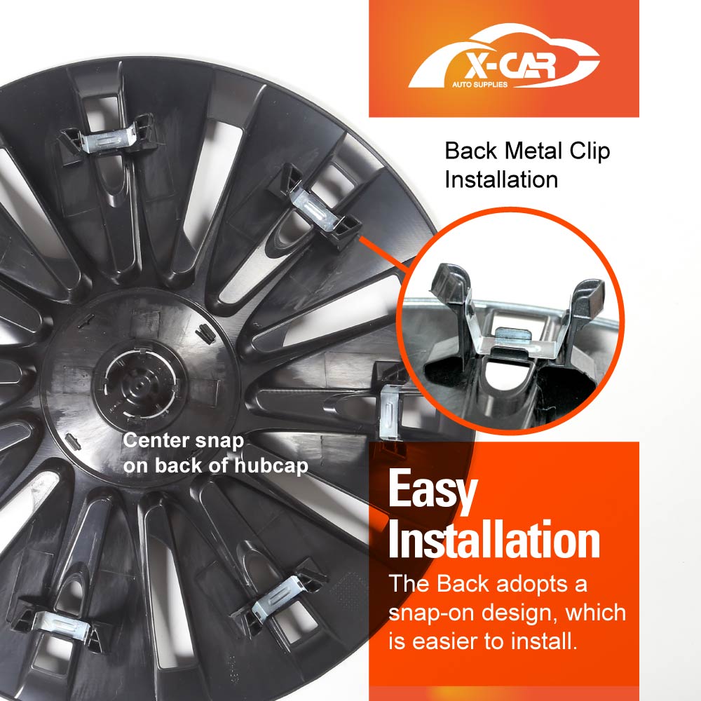 Tesla Model 3 Highland 2023-2025 Wheel Protector Cover Caps 18 Inch Rim Hubcap Hub Cap Turbine-H Matt Black Set of 4