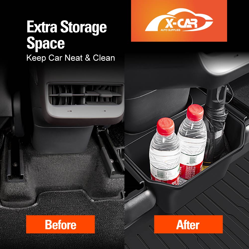 Tesla Model Y Rear Seat Center Organizer Backseat Storage Box with Lid Interior Accessories 2022-2025
