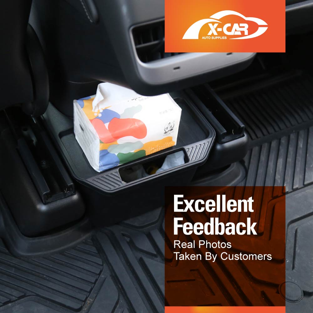 Tesla Model Y Rear Seat Center Organizer Backseat Storage Box with Lid Interior Accessories 2022-2025