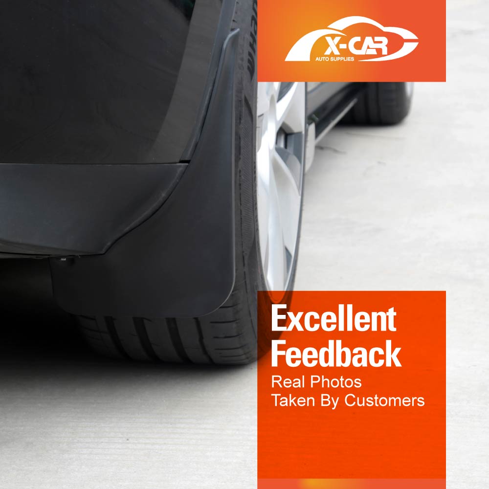 Tesla Model Y 2022-2025 Mud Flaps Splash Guards Mudguard Fender Front and Rear Set of 4 - Medium Edge PP Version