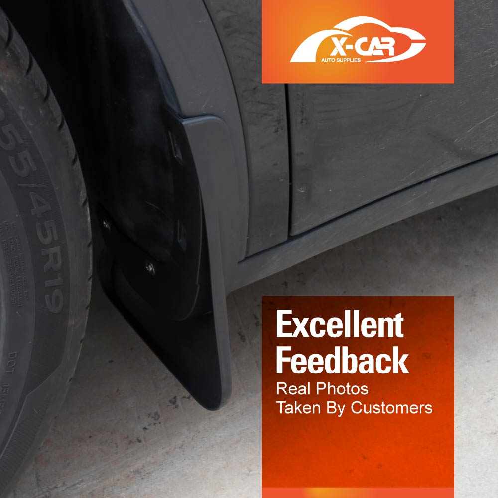 Tesla Model Y 2022-2025 Mud Flaps Splash Guards Mudguard Fender Front and Rear Set of 4 - Medium Edge PP Version