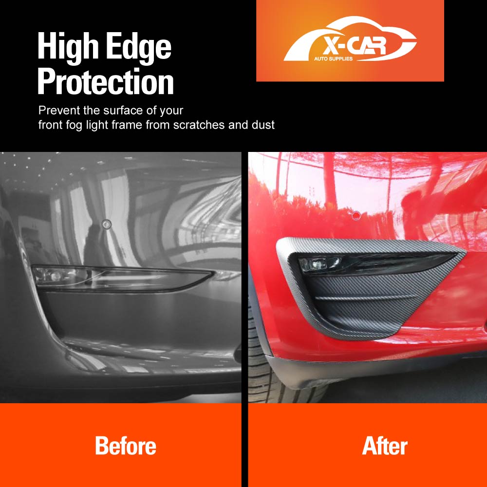 Tesla Model Y 2022-2025 Front Fog Light Cover Eyebrow Blade Trim Frame Glossy Carbon Fiber Style