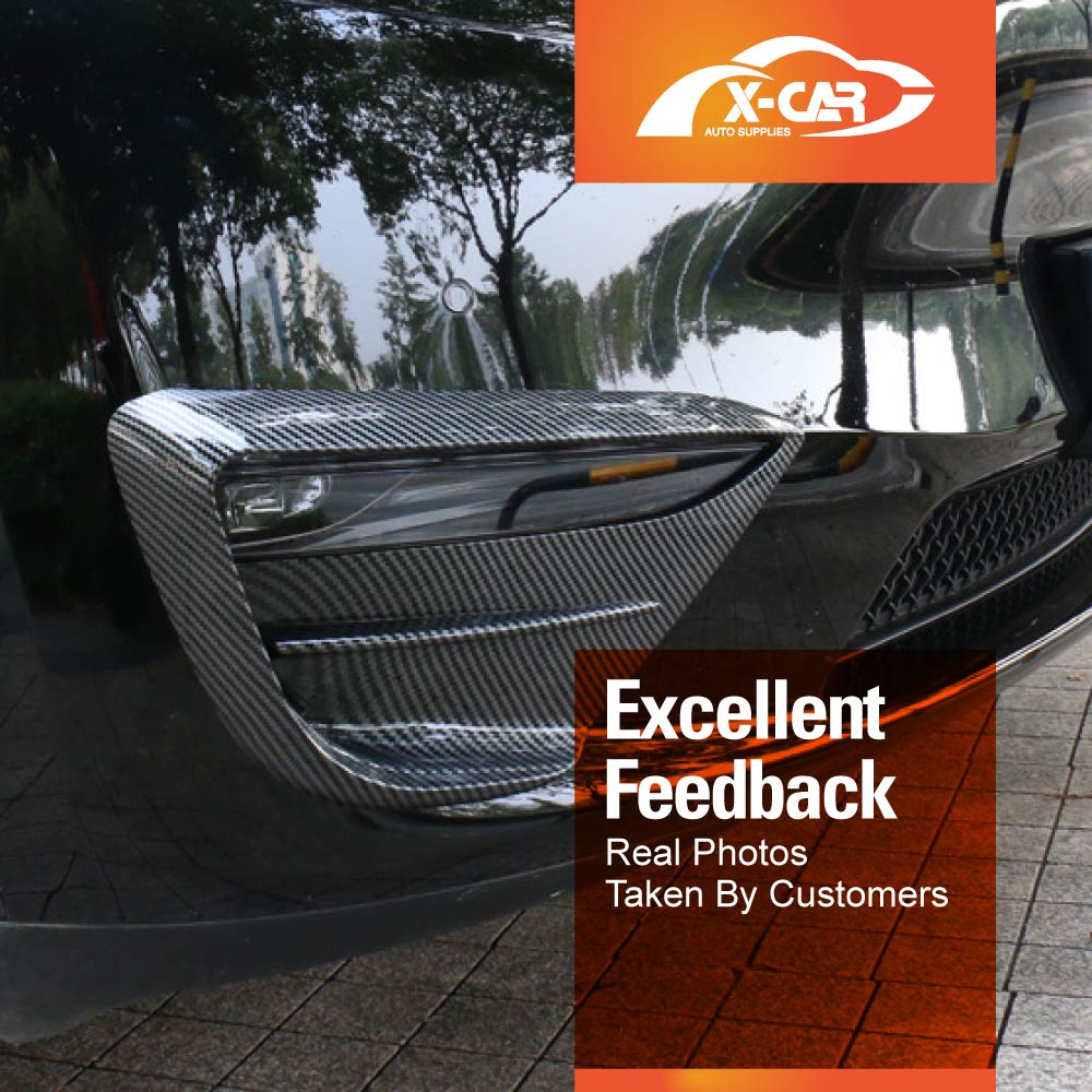Tesla Model Y 2022-2025 Front Fog Light Cover Eyebrow Blade Trim Frame Glossy Carbon Fiber Style