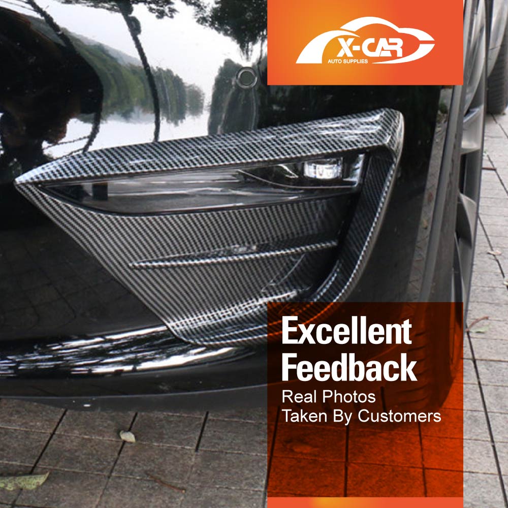 Tesla Model Y 2022-2025 Front Fog Light Cover Eyebrow Blade Trim Frame Glossy Carbon Fiber Style