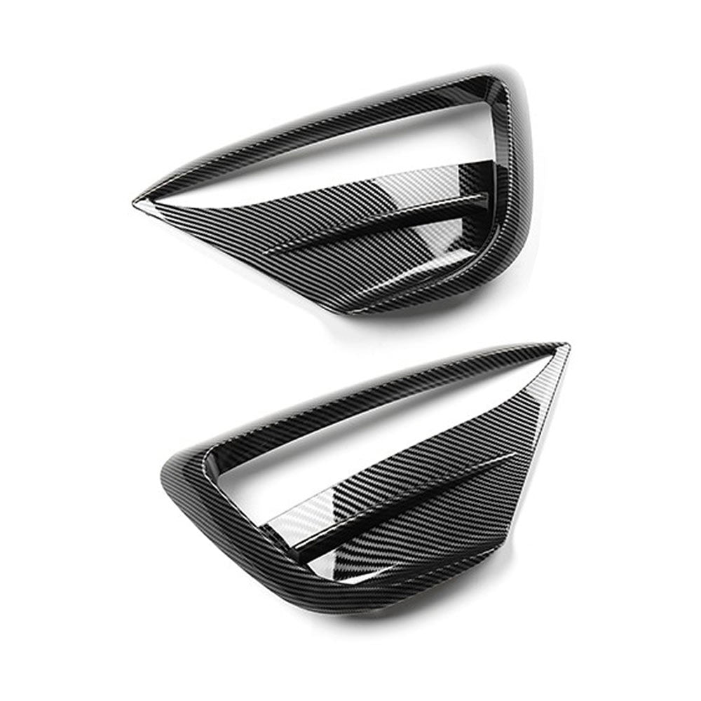 Tesla Model Y 2022-2025 Front Fog Light Cover Eyebrow Blade Trim Frame Glossy Carbon Fiber Style