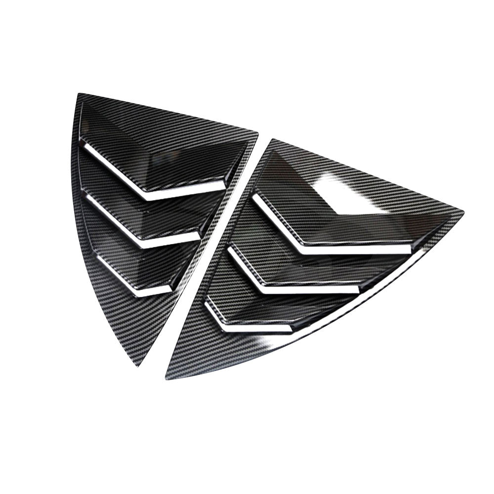 Tesla Model Y 2022-2025 Carbon Fiber Style Rear Side Port Window Louvers Air Vent Scoop Louver Cover Trim Sun Shade