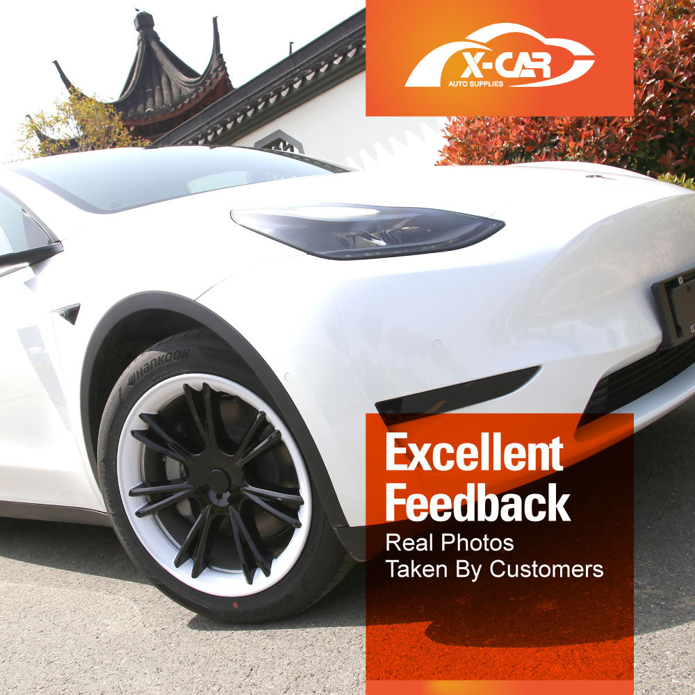 Tesla Model Y 2021-2025 Gemini Wheel Protector Cover Caps 19 Inch Rim Hubcap Replacement Hub Cap Gloss Black and White