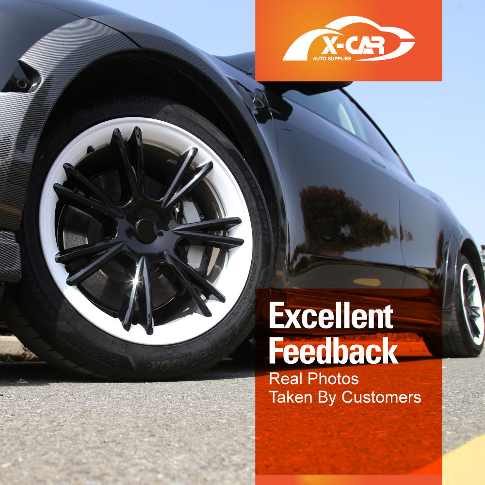 Tesla Model Y 2021-2025 Gemini Wheel Protector Cover Caps 19 Inch Rim Hubcap Replacement Hub Cap Gloss Black and White