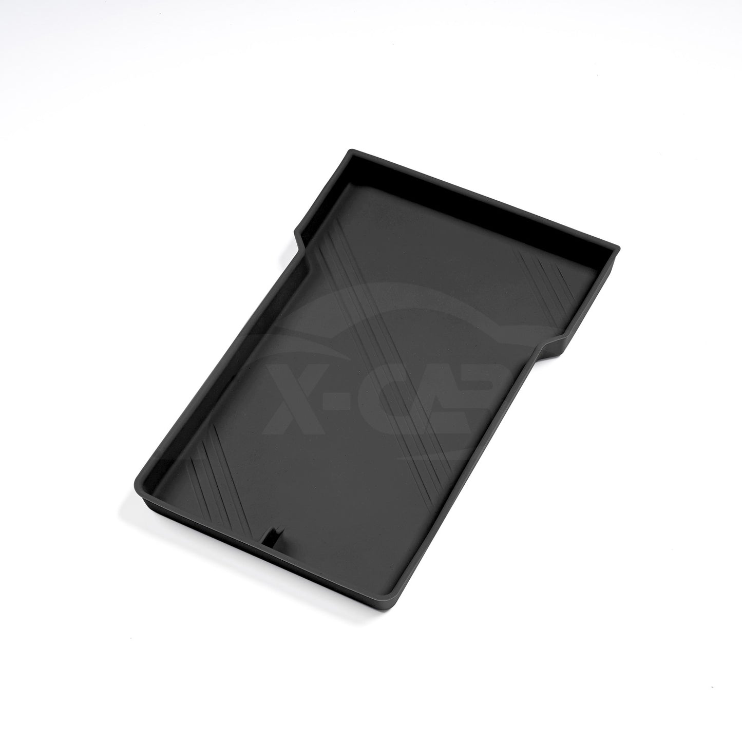 Black Soft Silicone Armrest Storage Organizer Mat for Tesla Model 3 Highland 2023-2025 Center Console Non-Slip Pad