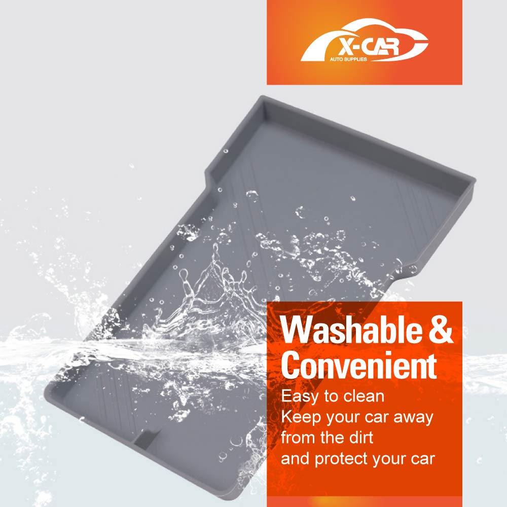 Grey Soft Silicone Organizer Pad Set for Tesla Model 3 Highland 2023-2025 Center Console Armrest Storage Cup Holder Coaster Non-Slip Mat