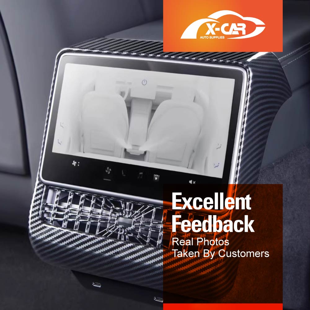Armrest Pad Rear AC Vent Cover Trim For Tesla Model 3 Highland 2023-2025 Covers Carbon Fiber Style Interior Protection Accessories