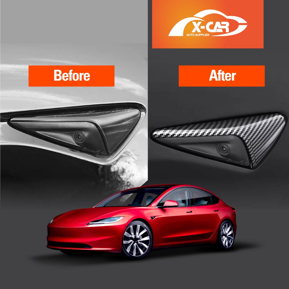 Side Camera Indicator Protection Cover For Tesla Model 3 Highland 2023-2025 Carbon Fibre Style Trim Decoration Modification Accessories