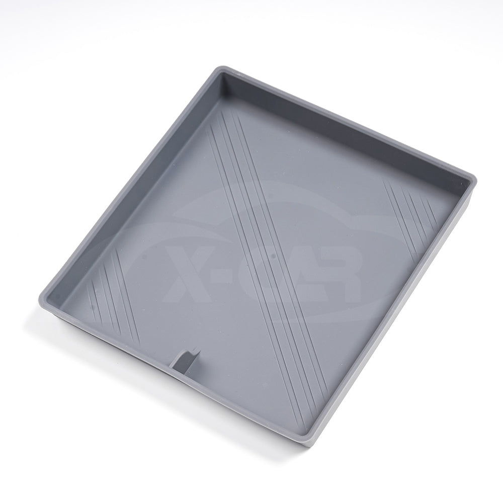 Center Console Organizer Mat for Tesla Model 3 Highland 2023-2025 Grey Soft Silicone Non-Slip Pad