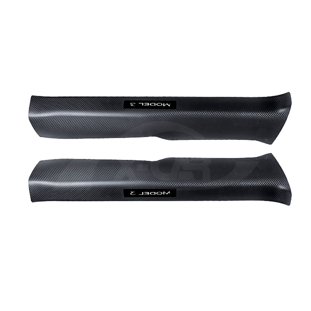 Tesla Model 3 Highland 2023-2025 Carbon Fiber Style Front Door Entry Sill Plate Protector Car Threshold Scuff Trim Covers Guards Accessories