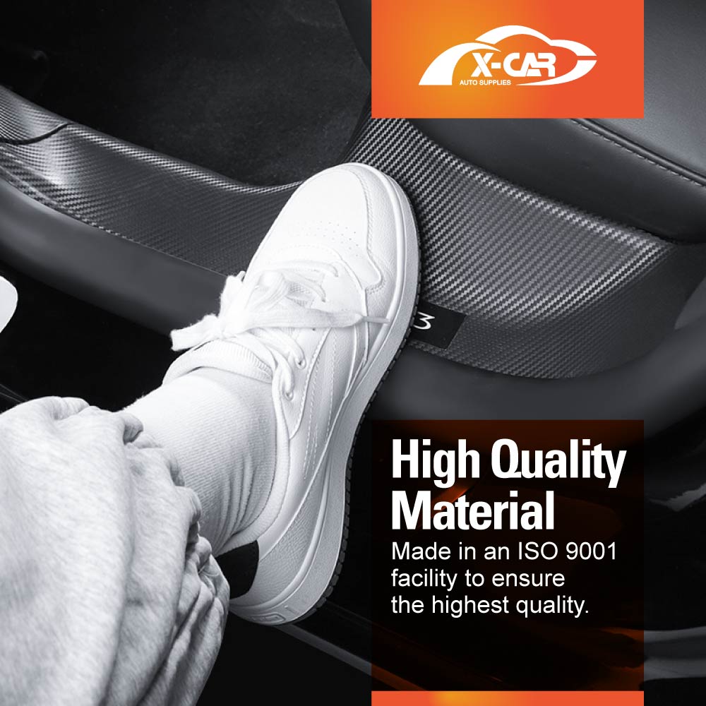 Tesla Model 3 Highland 2023-2025 Carbon Fiber Style Front Rear Door Sill Plate Protector Car Threshold Scuff Trim Covers Guards Accessories