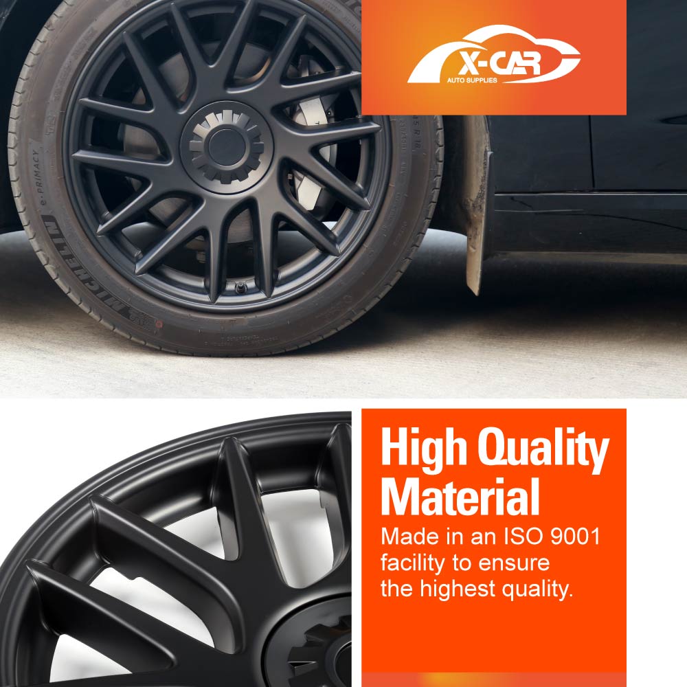 Tesla Model 3 Highland 2023-2025 Wheel Protector Cover Caps 18 Inch Rim Hubcap Hub Cap Matt Black Set of 4
