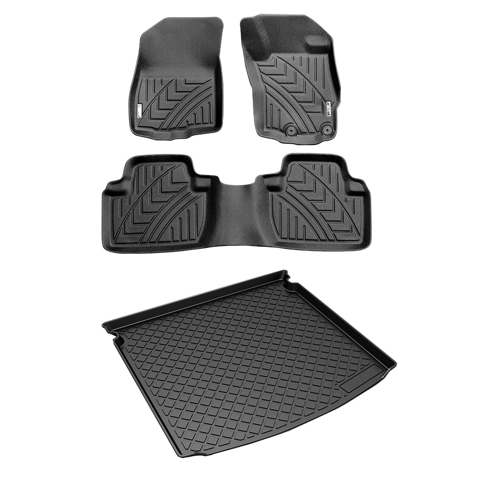 3D All-Weather Floor Mats Boot Liner for Mitsubishi Outlander 2012-2021 Heavy Duty Customized Car Floor Liners Full Set Carpet