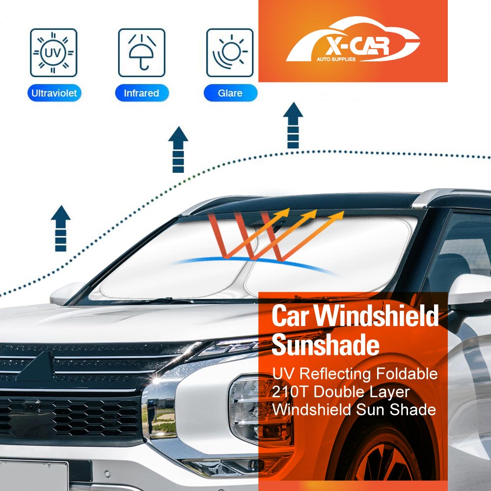 WindScreen Sun Shade for Mitsubishi Outlander 2021-2025 Blocks UV Rays Foldable Custom Wind Screen Sun Visor Protector