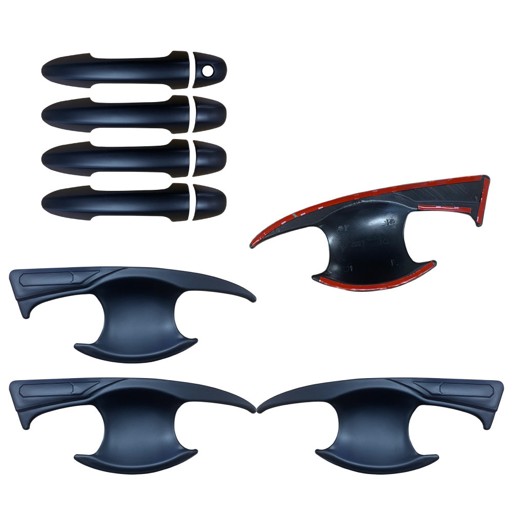 Keyless Smart Door Handles Bowl Inserts Cover for Toyota Hilux 2015-2025 Matt Black protector