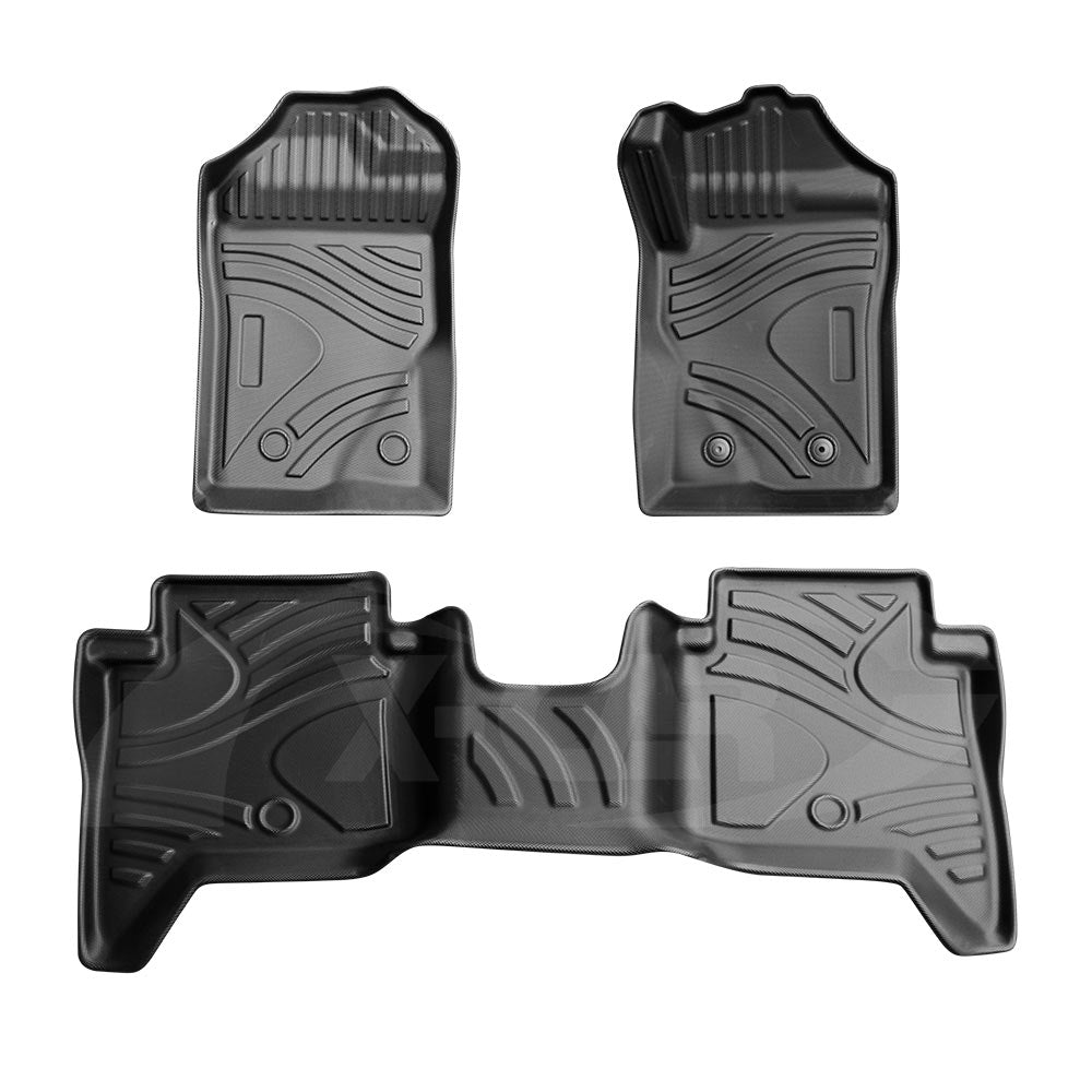 3D Floor Mats for Ford Next-Gen Ranger Dual Cab 2022-Onwards Heavy Duty All Weather Car Waterproof Interior Protection Liner Set