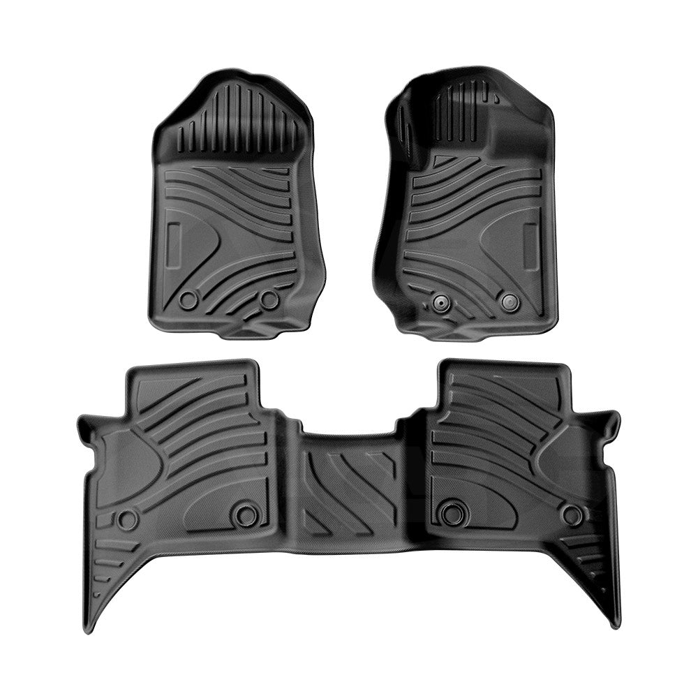 3D Heavy Duty All Weather Car Floor Mat Carpet Liner Complete Set for Ford Ranger PX PX2 PX3 Dual Cab 2011-2020