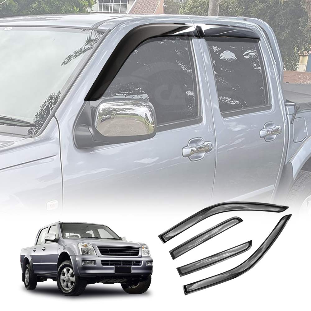 Weathershields for Holden Rodeo 2003-2008 RA Series Dual Cab Car Weather Shields Wind Deflectors Window Sun Visor 4-Piece Set