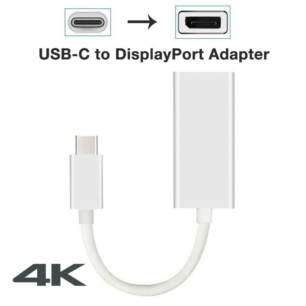 USB 3.1 Type C to Display Port DP 4K Video Adapter Cable for iMacs/ Mac Mini/ MacBook Pro Air/Surface Book 2/Dell XPS 13 15/Samsung S8 S9 note 8 9