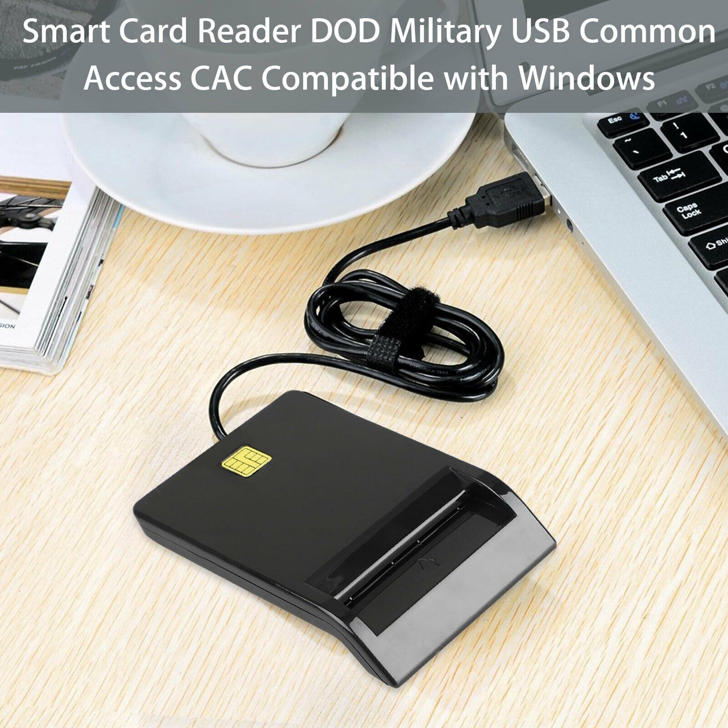 USB Smart Card Reader Common Access CAC ID IC ATM Bank Card Cloner Connector