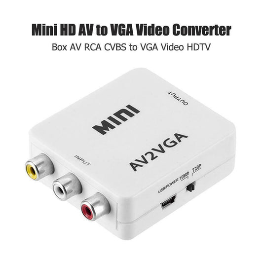 AV2VGA RCA Composite AV CVBS 3RCA to VGA HD Video Cable Converter Adapter with 3.5mm Audio