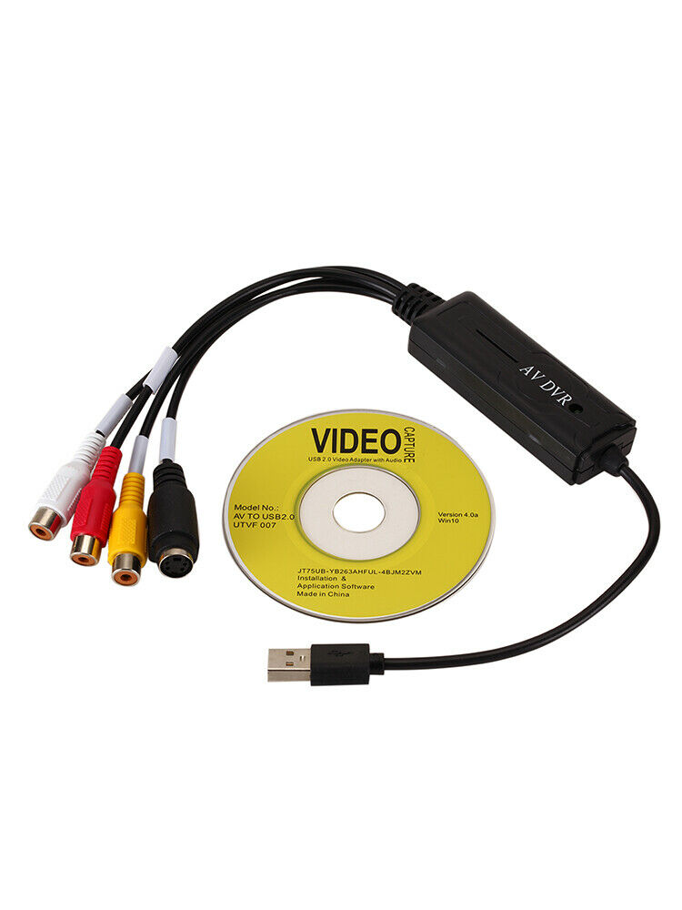 USB 2.0 video audio capture RCA adapter VHS to DVD HDD TV Converter card win 10